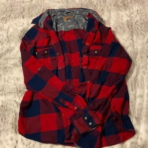 Red and blue flannel
